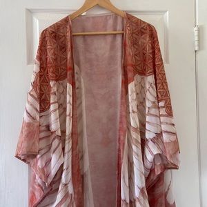 Angel wing and flower of life kimono